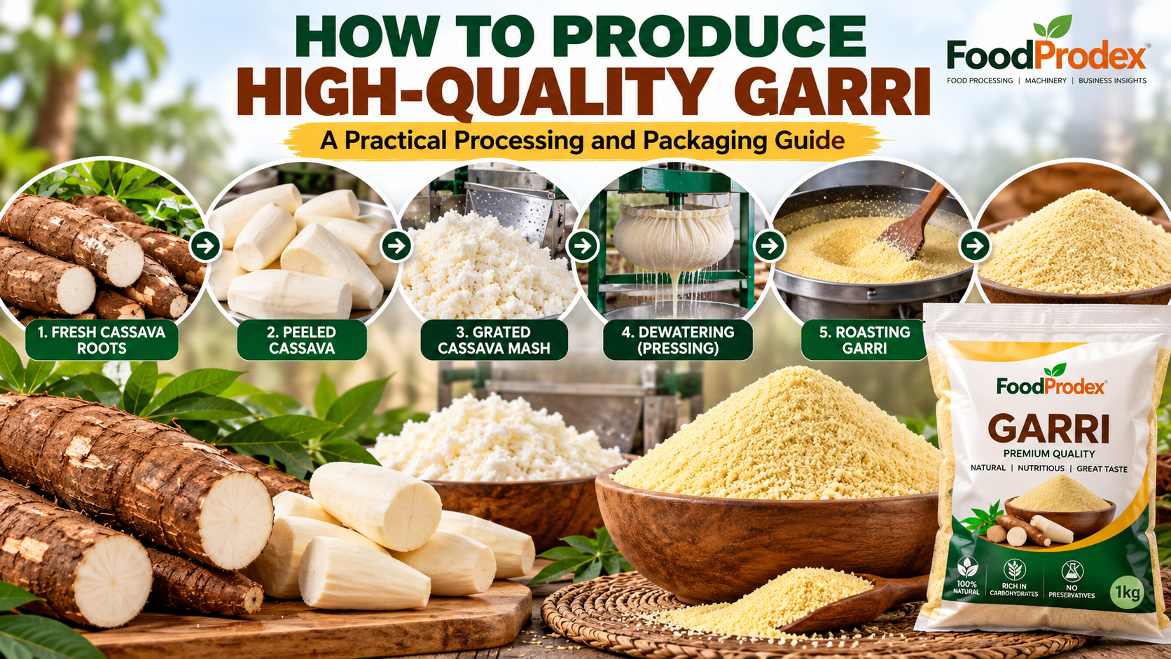 How to Produce High-Quality Garri Flour: A Practical Processing and Packaging Guide How to Produce High-Quality Garri Flour: A Practical Processing and Packaging Guide
